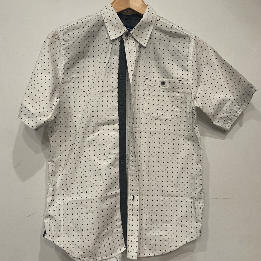 Stylish White Polka Dot Kids Button Down Shirt